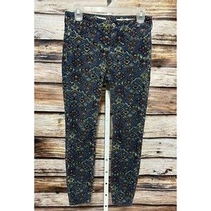 Pilcro and the Letterpress Anthropologie High-Rise Skinny Blue Corduroy Pants 25